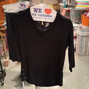 ll bean shirt with button side detail